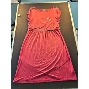 GAP Maternity/breastfeeding Jersey Knit Ruched Midi Dress Short Sleeve M